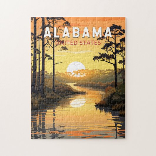 Alabama Travel Art Vintag Puzzle (Vertikal)