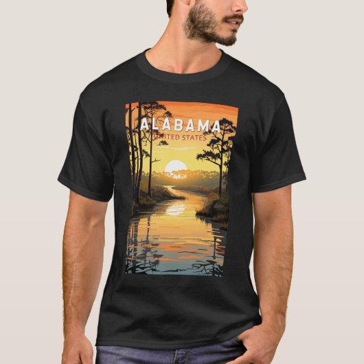 Alabama Travel Art Vintag T-Shirt (Vorderseite)