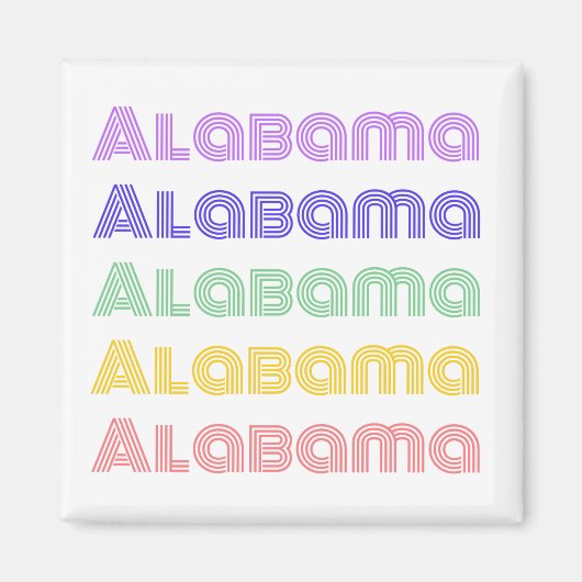 Alabama Typografie Magnet (Vorne)
