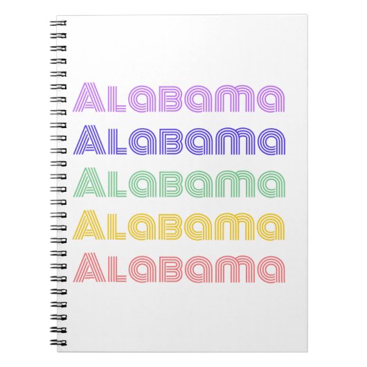 Alabama Typografie Notizblock (Vorderseite)