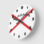 Alabama und Flag Black Fat Numbers wccn Runde Wanduhr (Winkel)