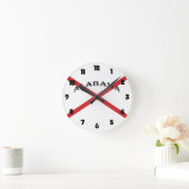 Alabama und Flag Black Fat Numbers wccn Runde Wanduhr (Zuhause)