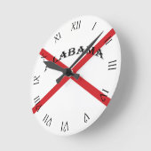 Alabama und Flag Black Script Roman Numbers wccn Runde Wanduhr (Winkel)