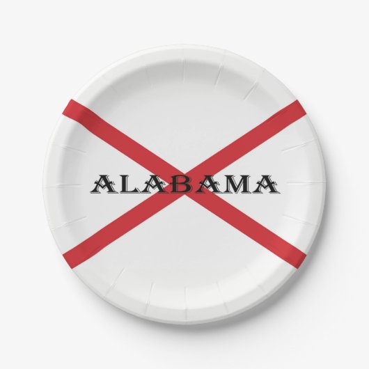 Alabama und Flag-Dokument Pappteller (Vorderseite)