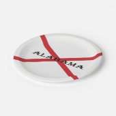 Alabama und Flag-Dokument Pappteller (Schrägansicht)