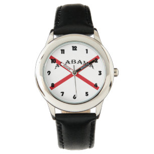 Alabama und Flag Fat Black Numbers (schwarze Zahle Armbanduhr