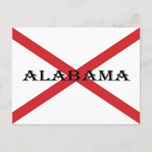 Alabama und Flag Postkarte