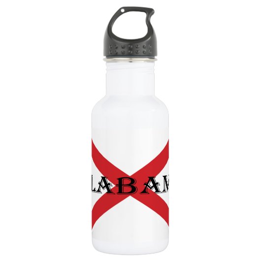 Alabama und Flaggen Edelstahlflasche (Vorderseite)