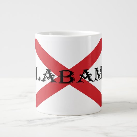 Alabama und Flaggen Jumbo-Tasse (Vorderseite)