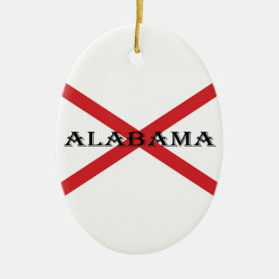 Alabama und Flaggen Keramik Ornament