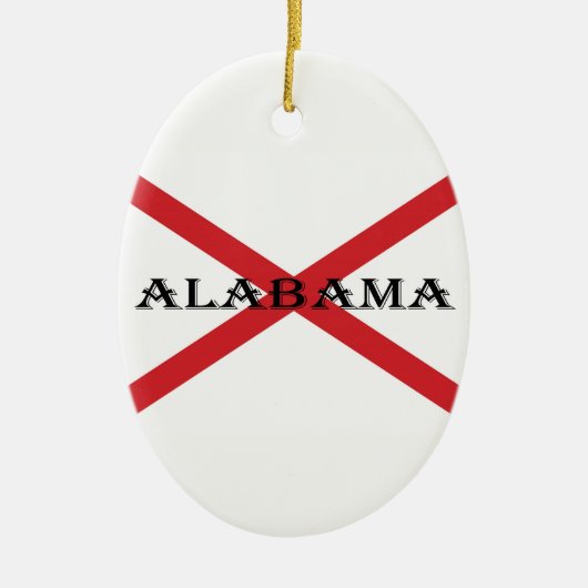 Alabama und Flaggen Keramik Ornament (Vorne)