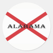 Alabama und Flaggen Runder Aufkleber (Vorderseite)