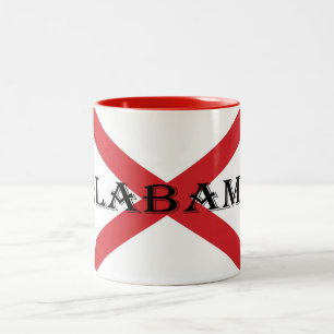Alabama und Flaggen Zweifarbige Tasse