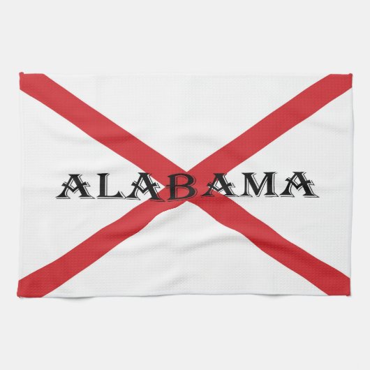 Alabama und Flaggenktcnt Geschirrtuch (Horizontal)