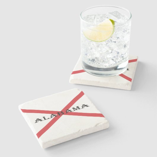 Alabama und Flaggenküste Steinuntersetzer (Seitenansicht)