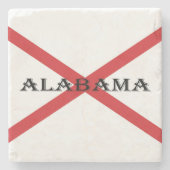 Alabama und Flaggenküste Steinuntersetzer (Vorderseite)