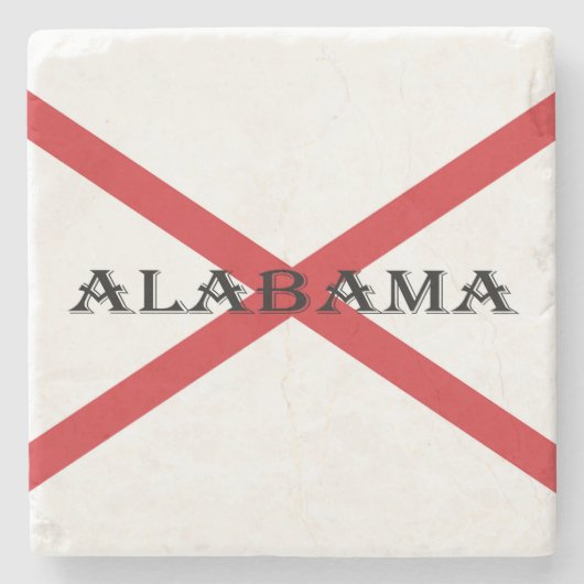 Alabama und Flaggenküste Steinuntersetzer (Vorderseite)