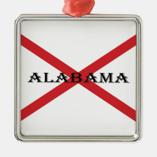 Alabama und Flaggenstaat Ornament Aus Metall