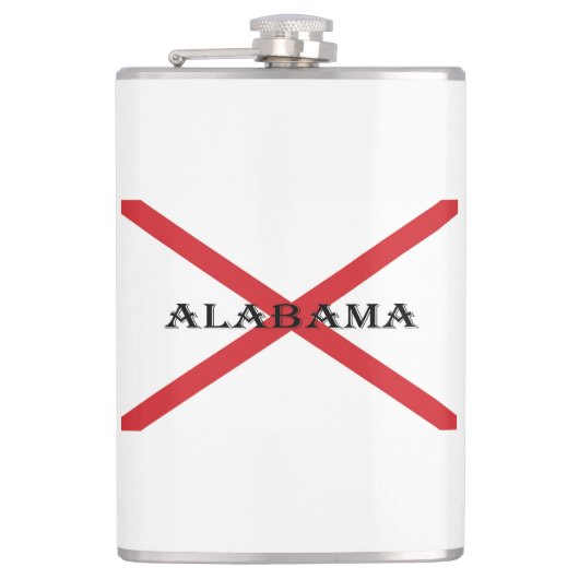 Alabama und Flaggenzeichen Flachmann (Vorderseite)