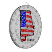 Alabama US Flagge Dartscheibe (Vorderseite Links)