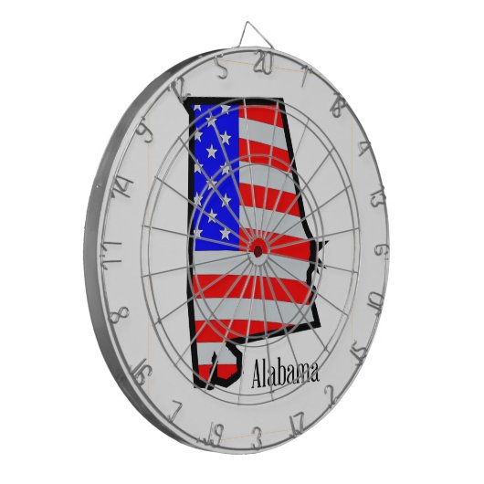 Alabama US Flagge Dartscheibe (Vorderseite Links)