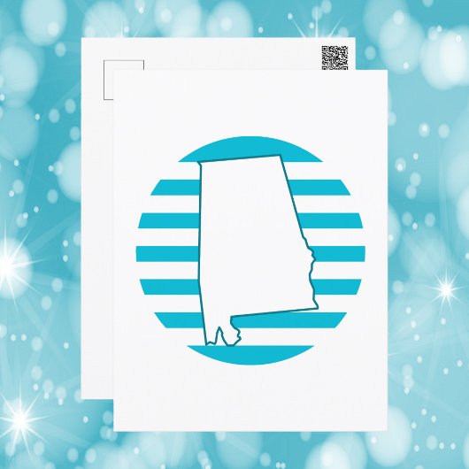 Alabama US Staat Kontur Blue Retro Circle Postkarte