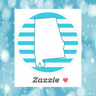 Alabama US Staat Kontur Retro Circle Blue Aufkleber