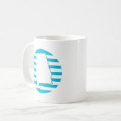Alabama US Staat Kontur Retro Circle Blue Kaffeetasse (Vorderseite Links)