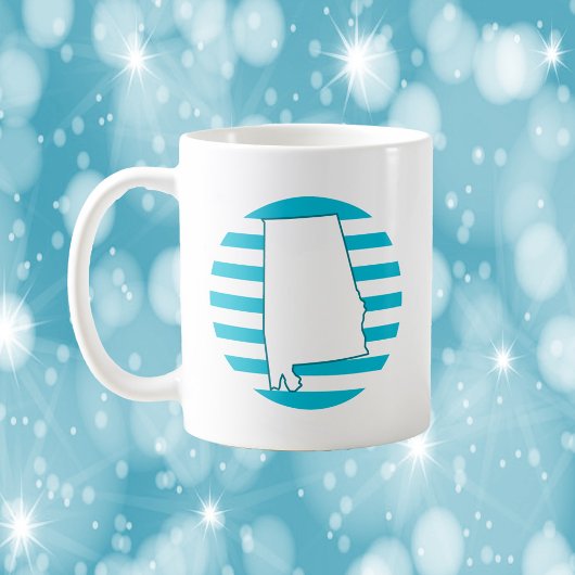 Alabama US Staat Kontur Retro Circle Blue Kaffeetasse