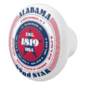 Alabama US Staat Red White Blue Typografy Keramikknauf (Rechts)