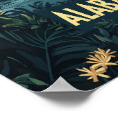 Alabama USA Art Vintag Illustration Travel Poster (Ecke)