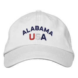 Alabama USA bestickt mit White Hat Bestickte Baseballkappe