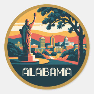 Alabama USA Birmingham Deep South Geschichte 🏛️ Runder Aufkleber