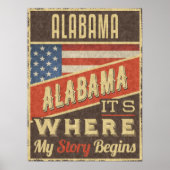Alabama USA Flag Poster (Vorne)