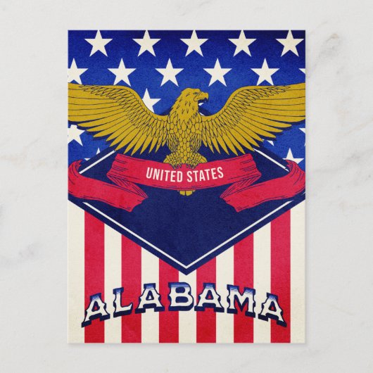 Alabama USA Flag Postkarte (Vorderseite)