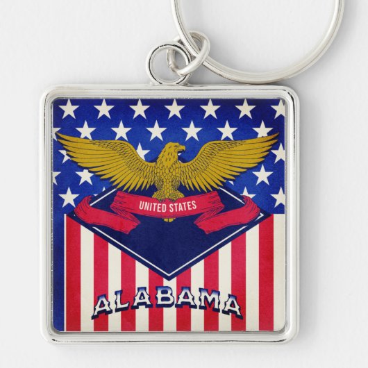 Alabama USA Flag Schlüsselanhänger (Vorne)