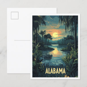 Alabama USA Kunst Vintage-Illustration Reise Postkarte