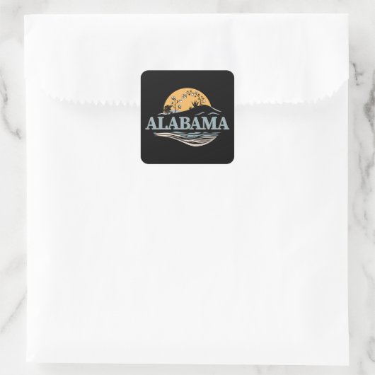 Alabama USA Quadratischer Aufkleber (Tasche)