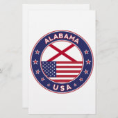 Alabama, USA Staaten, Alabama T - Shirt, Alabama Briefpapier (Vorne/Hinten)