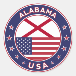 Alabama, USA States, Alabama, Runder Aufkleber