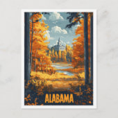 Alabama USA Vintag Illustration Travel Postkarte (Vorderseite)