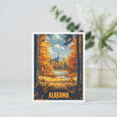 Alabama USA Vintag Illustration Travel Postkarte (Stehend Vorderseite)