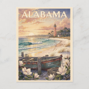 Alabama USA Vintage Reise Postkarte