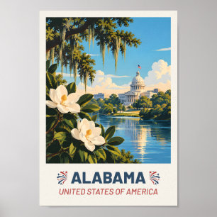 Alabama USA – Vintage-Reiseposter Poster