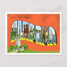 Alabama Vintag Big Letters Postcard