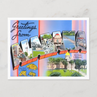 Alabama Vintag Big Letters Postcard Postkarte