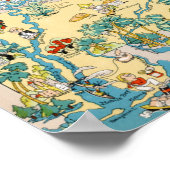 Alabama Vintag Map Poster (Ecke)