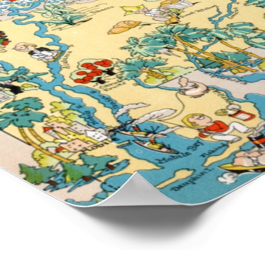 Alabama Vintag Map Poster (Ecke)