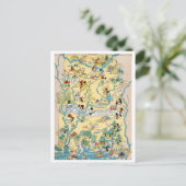 Alabama Vintag Map Postkarte (Stehend Vorderseite)