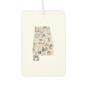 Alabama Vintag Picture Map Air Freshener Autolufterfrischer